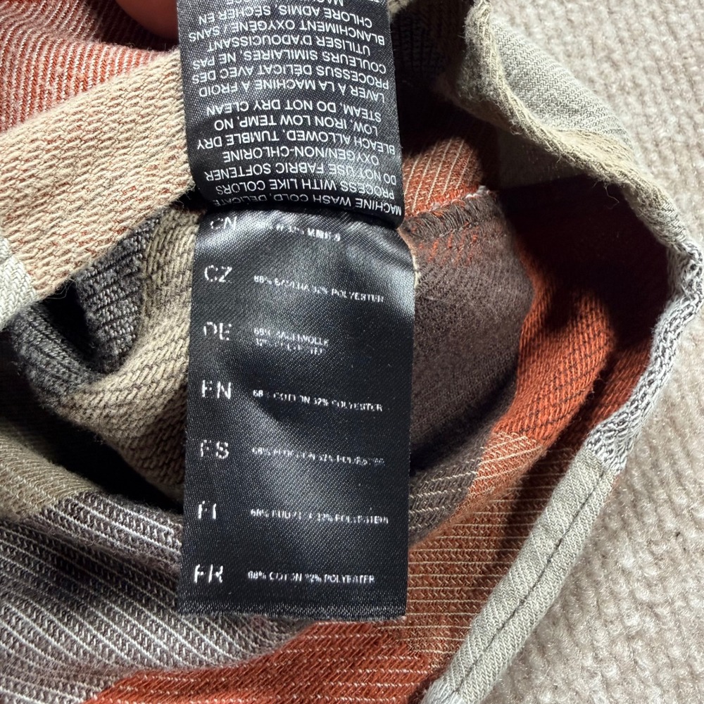 Kuhl Mens XXL Plaid Flannel Button Down Shirt Orange Brown Born In Mountains - Picture 10 of 10
